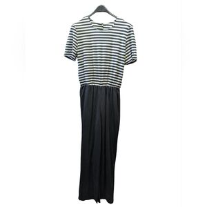 New Bedford Fair Vintage Striped Black & White Jumpsuit Made In USA
